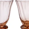 Water Glass Trellis Peach S/2pcs