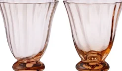 Water Glass Trellis Peach S/2pcs