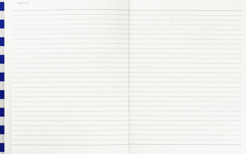 Weekly Planner med syet ryg, Blå stribe